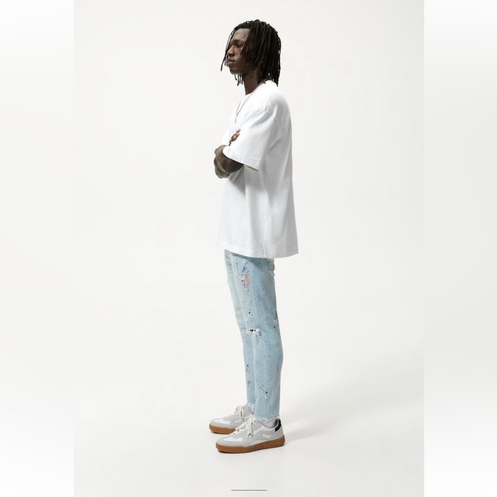 ZARA RIPPED SLIM JEANS - Picture 5 of 8